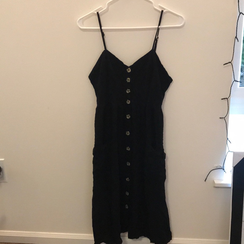 Black button up dress